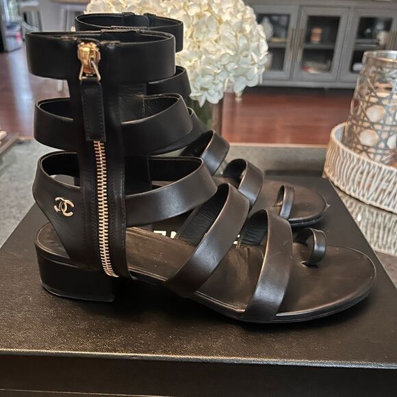 Chanel Calfskin Gladiator Sandals - Picture 3 of 10